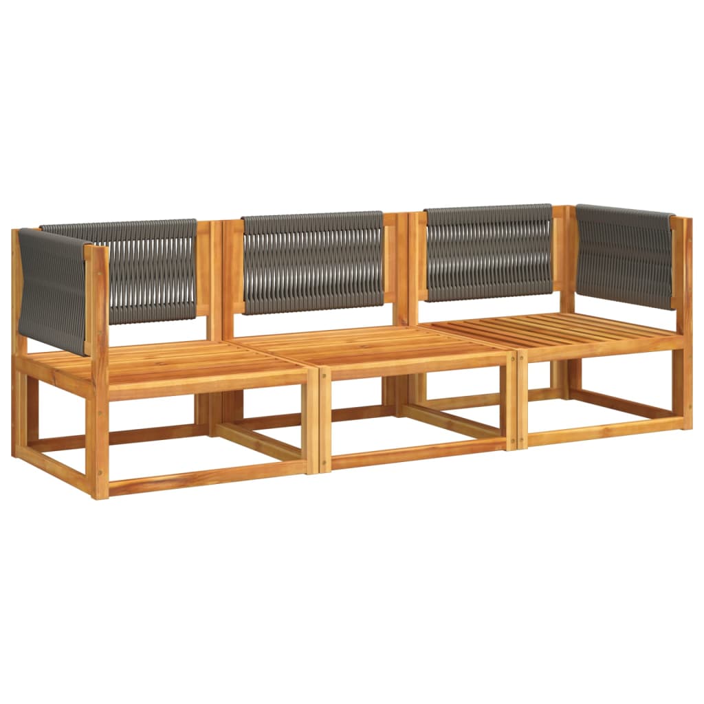 6-tlg. Gartensofa-Set mit Kissen Holz Akazie & Seil