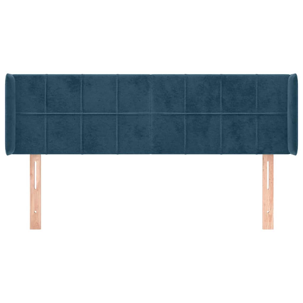 Kopfteil mit Ohren Dunkelblau 93x16x78/88 cm Samt