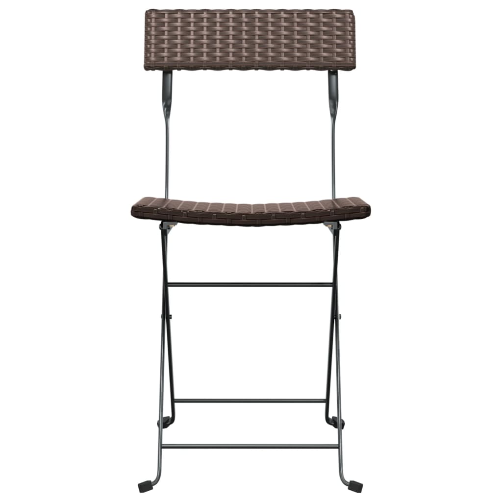 Bistrostühle 4 Stk. Klappbar Schwarz Poly Rattan und Stahl