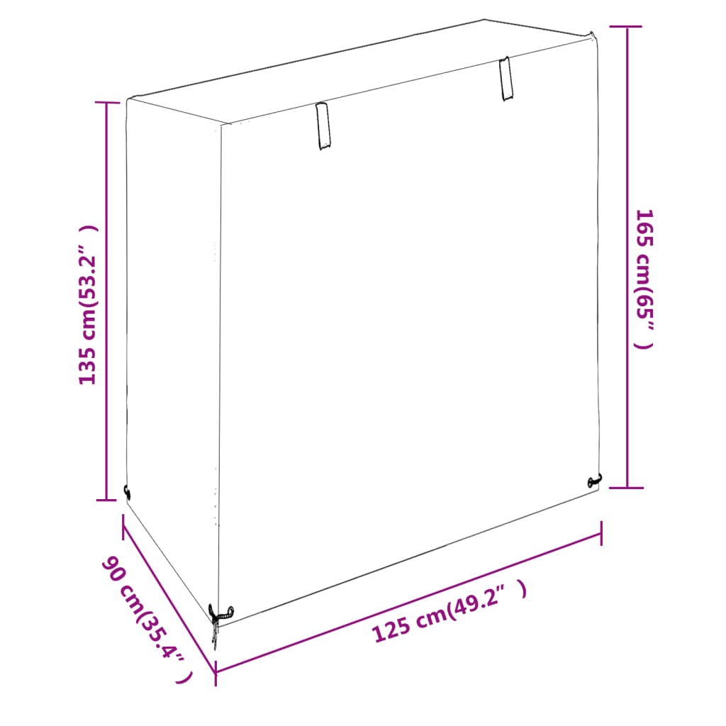 Hollywoodschaukel-Abdeckungen 2 Stk. 10 Ösen 255x145x170 cm