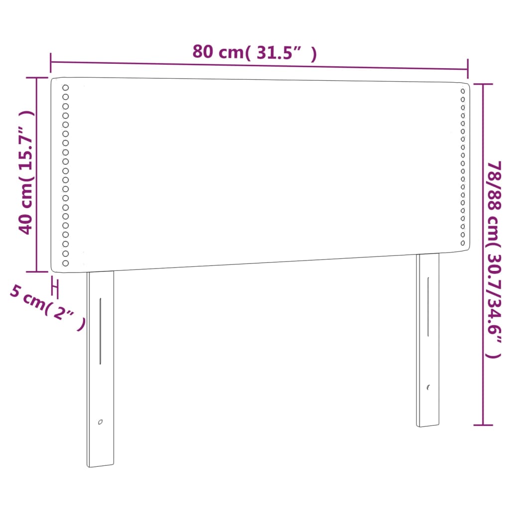 Kopfteil Dunkelgrau 80 x 5 x 118/128 cm Stoff