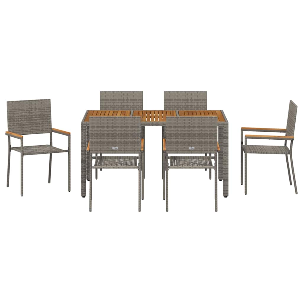 Garten Essgruppe 3 pcs Schwarz Poly-Rattan