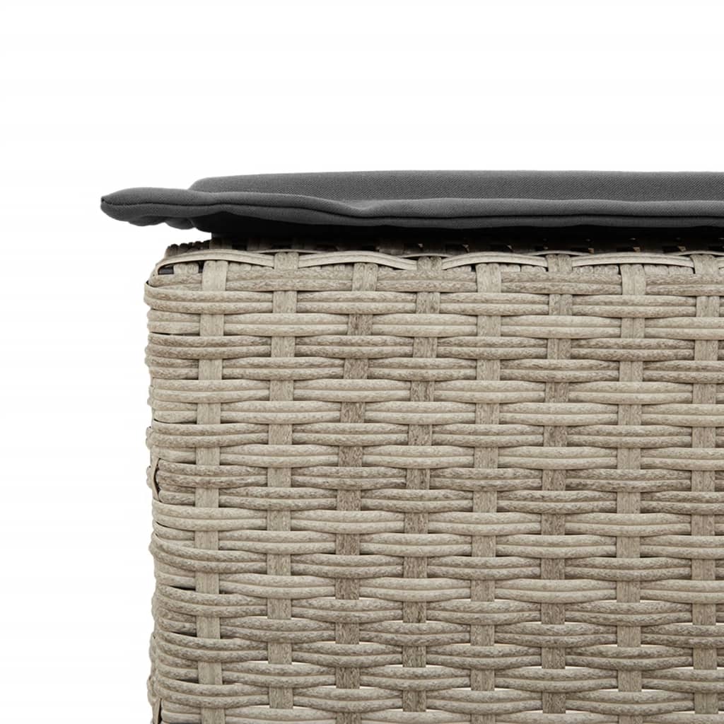 Garten-Barhocker mit Kissen 2 Stk. Schwarz Poly Rattan