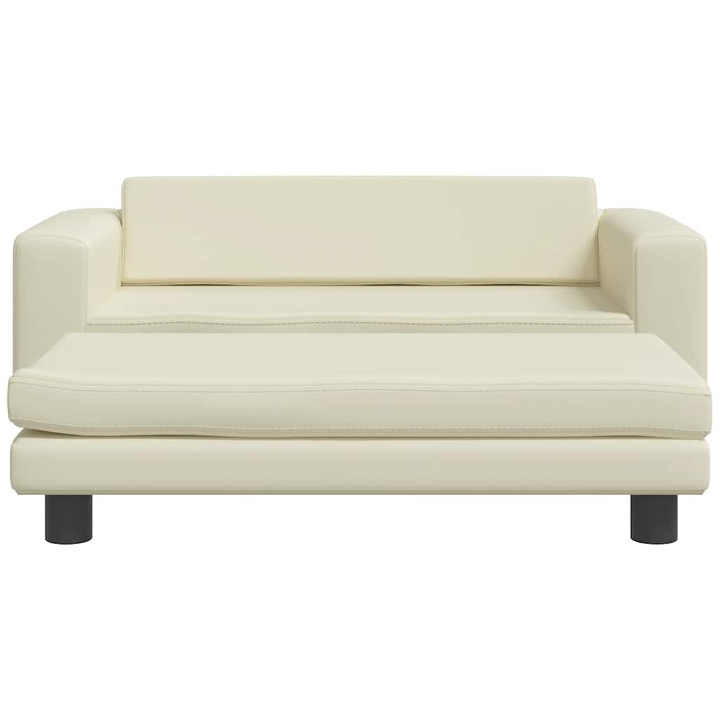 Hundebett mit Verlängerung Creme 100x50x30 cm Samt