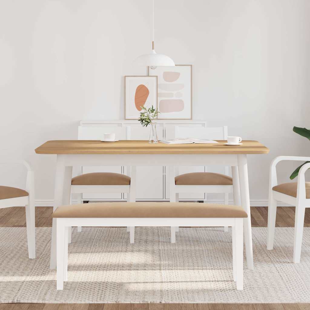 Bank 110 cm Braun Massivholz Gummibaum