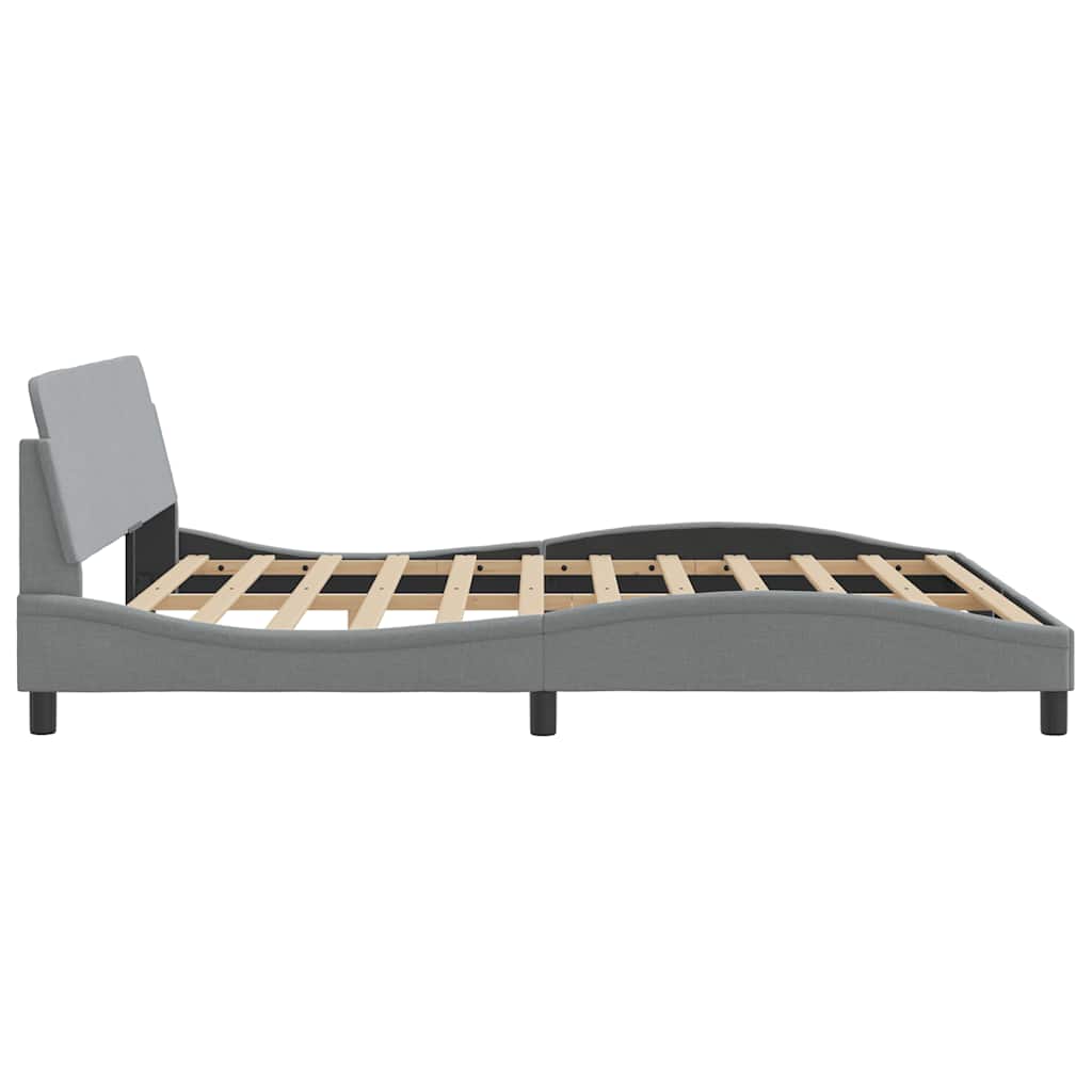 Bettgestell "Dover" Hellgrau 100x190 cm Stoff