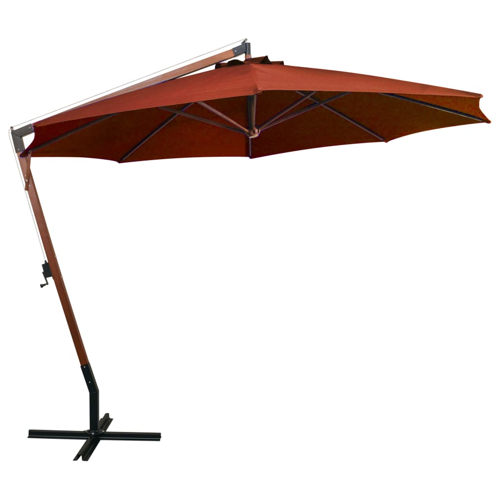 Ampelschirm mit Mast Anthrazit 3,5x2,9 m Massivholz Tanne