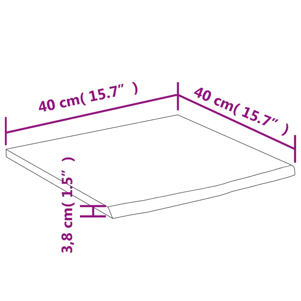 Wandregal 40x20x2,5 cm Rechteckig Massivholz Akazie Baumkante