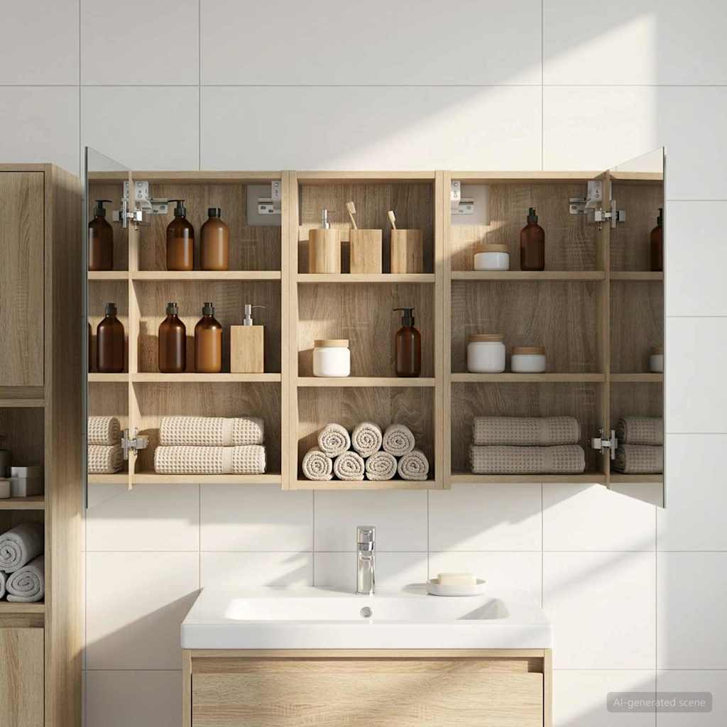 Badezimmerschrank-Set 3 pcs 80 x 10,5 x 50 cm Holzwerkstoff