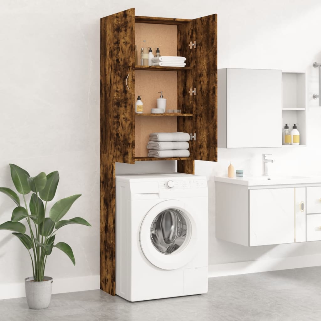 Waschmaschinenschrank Weiß 64x25,5x190 cm