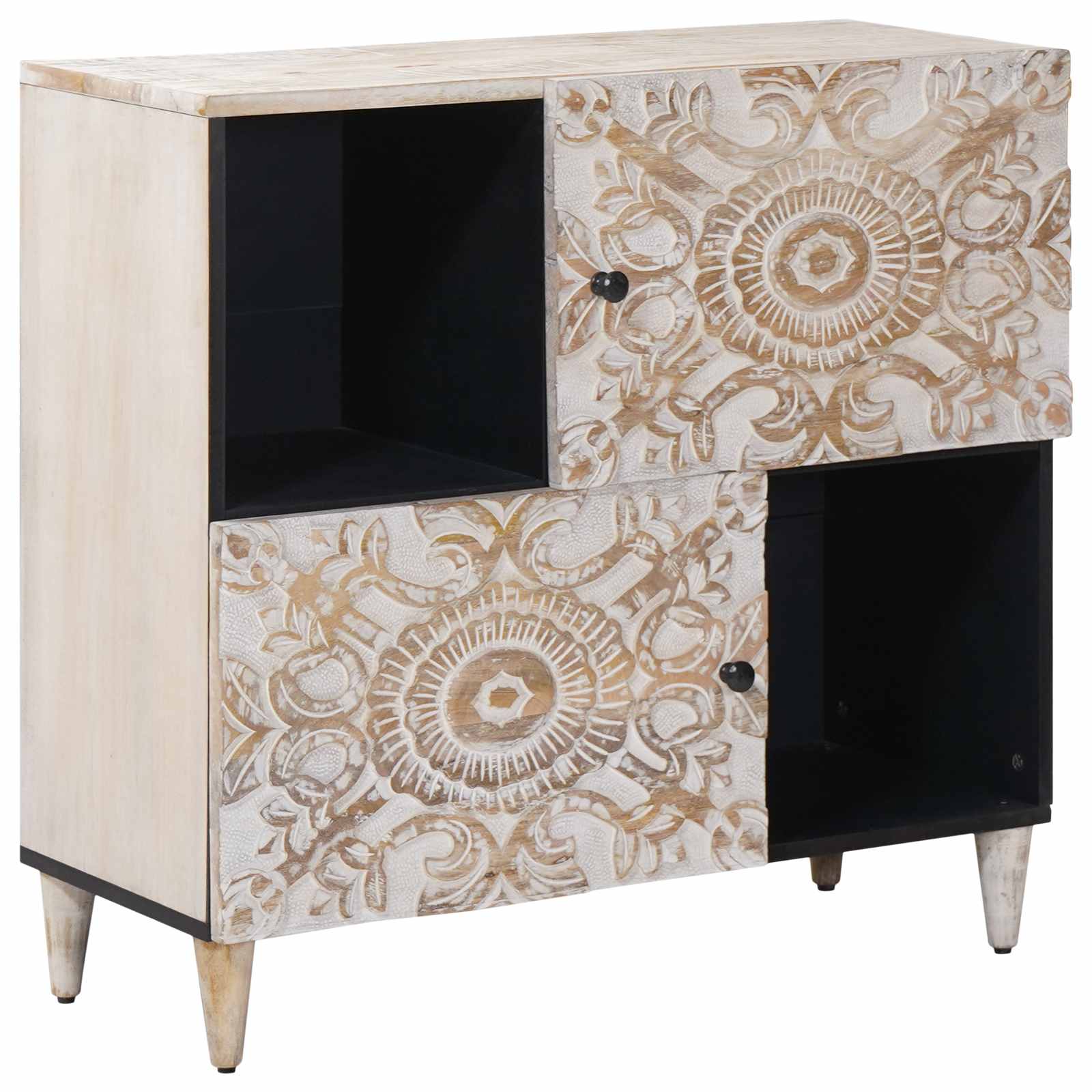 Sideboard mit Speicher Braun 80 x 33,5 x 75 cm Massivholz Mango