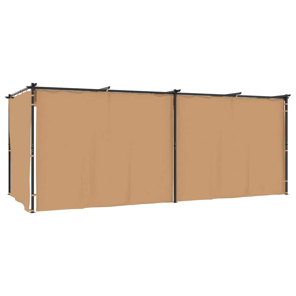 Pavillon mit Vorhängen 3x3 m Taupe Stahl