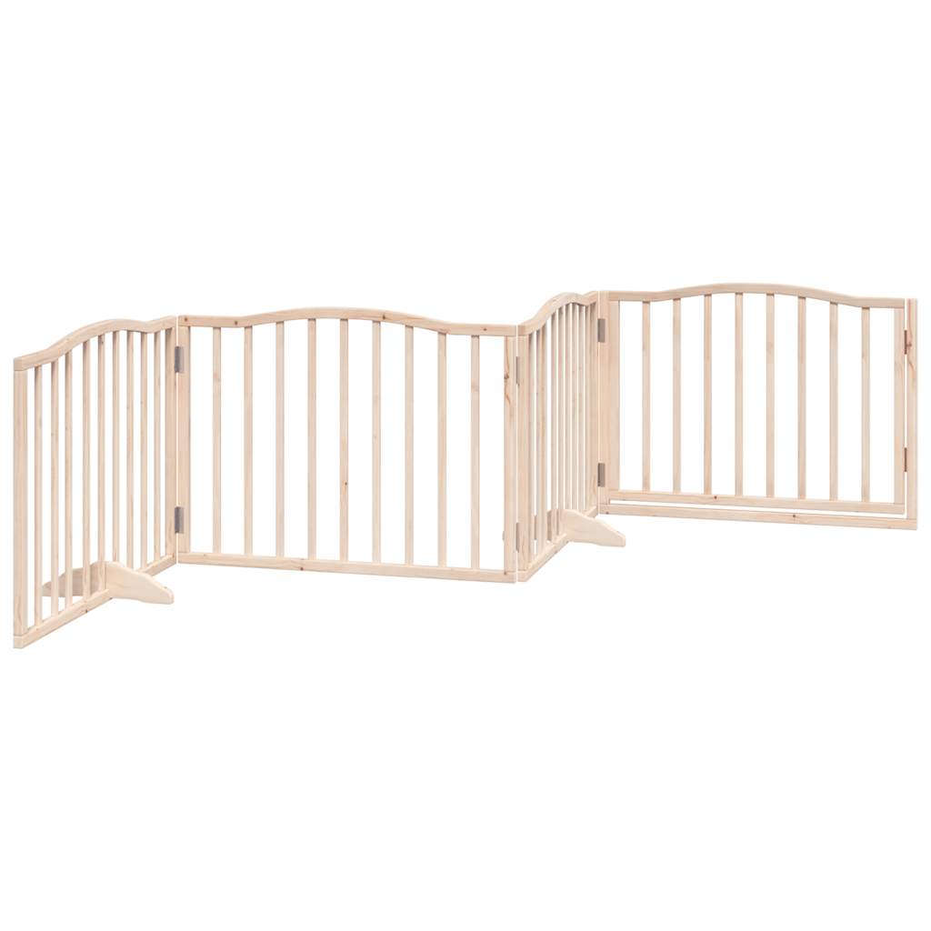 3-tlg. Hundetor Faltbar 150 cm Pappelholz