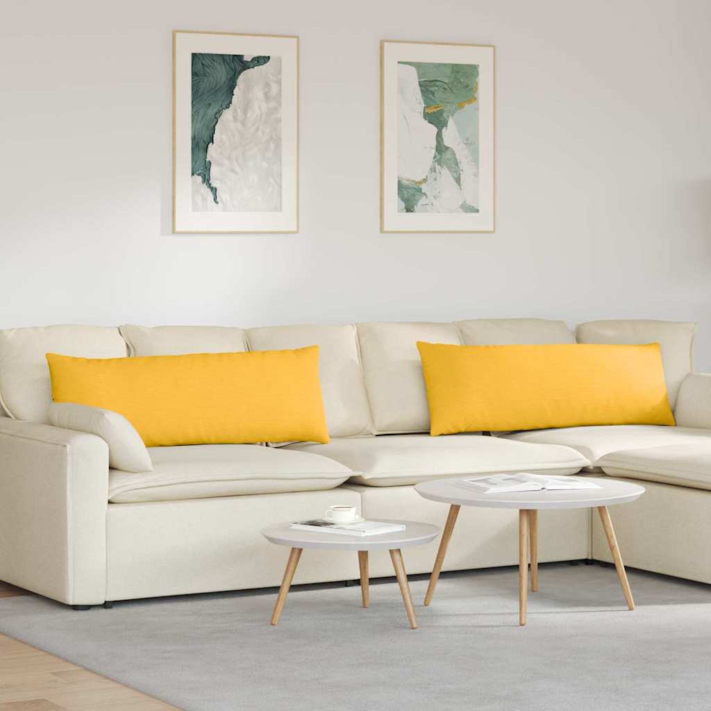 Sofakissen 2 Stück Hellgrau 50 x 30 cm Cordstoff