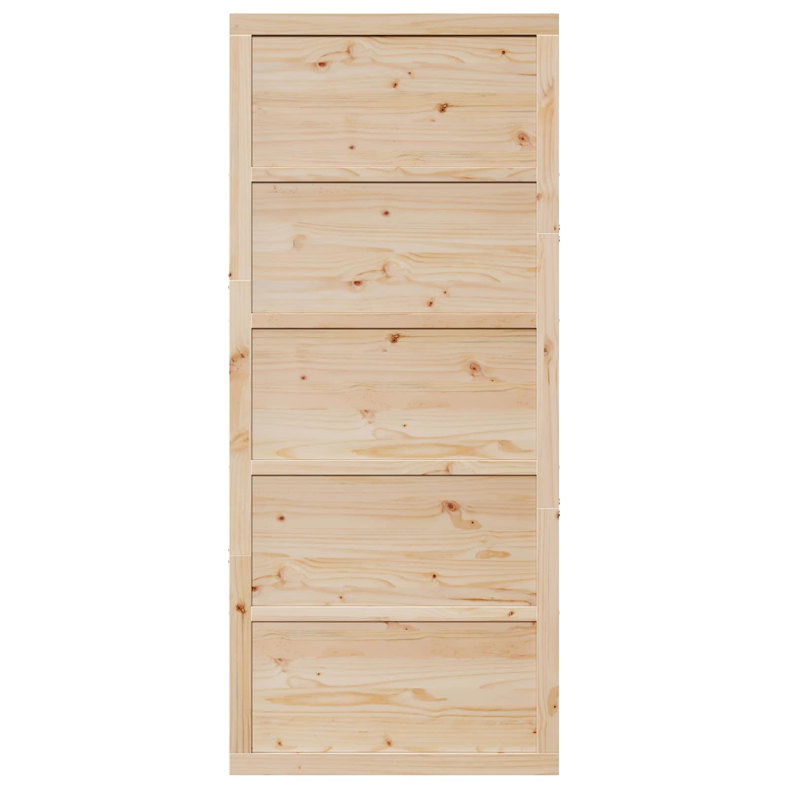 Scheunentür Natur 100 x 2,5 x 208 cm Massives Kiefernholz