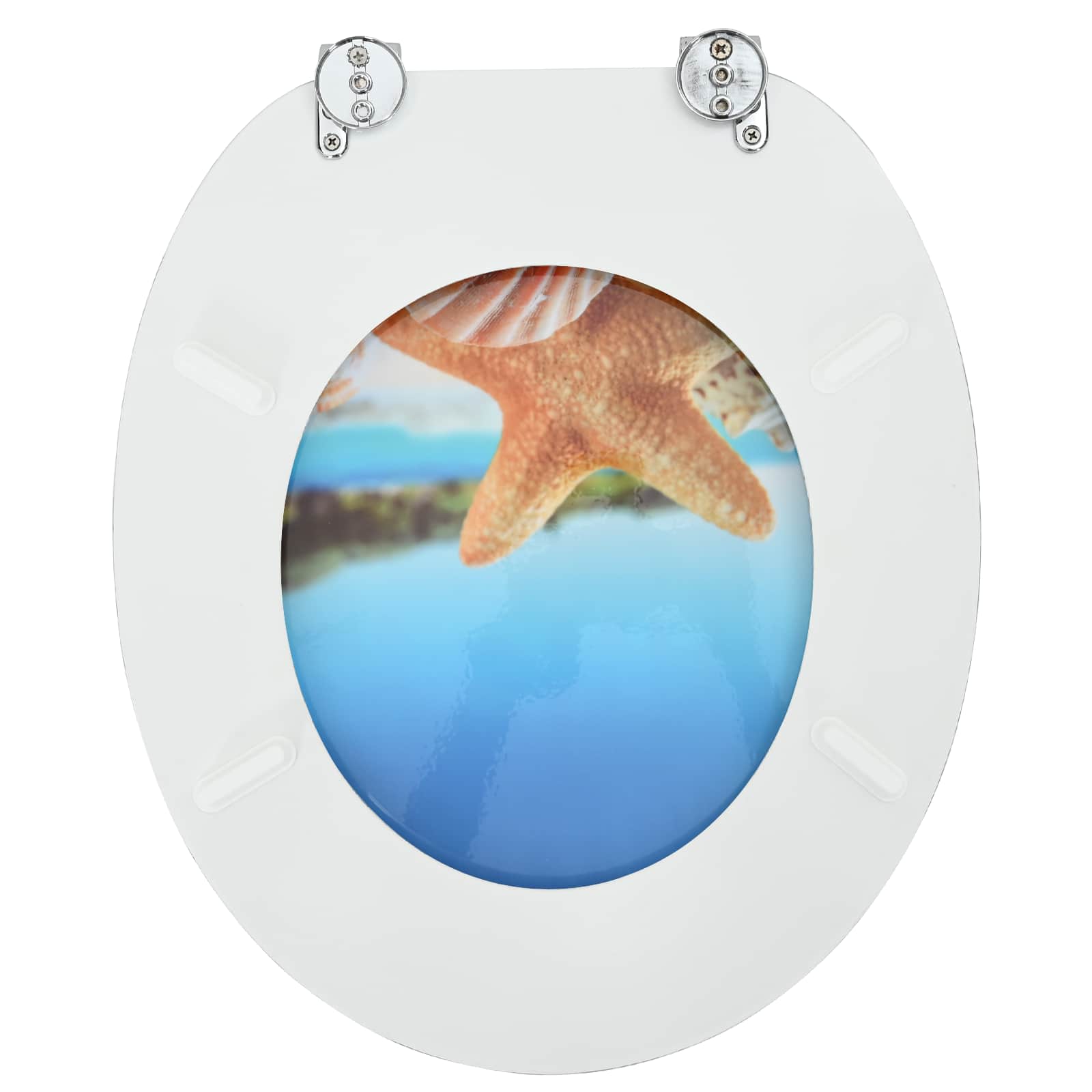 Toilettensitz MDF Deckel Schlichtes Design Weiß
