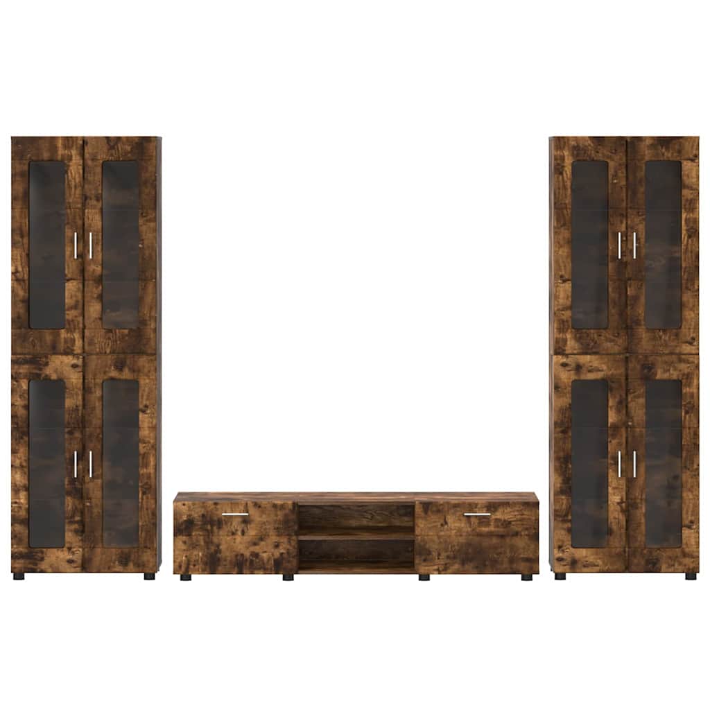 Highboard mit Regal FLORIN Weiß 60 x 35 x 182 cm Holzwerkstoff
