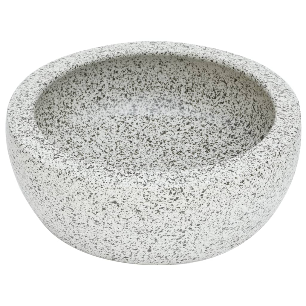 Aufsatzwaschbecken Weiß und Blau Rund Ø41x14 cm Keramik
