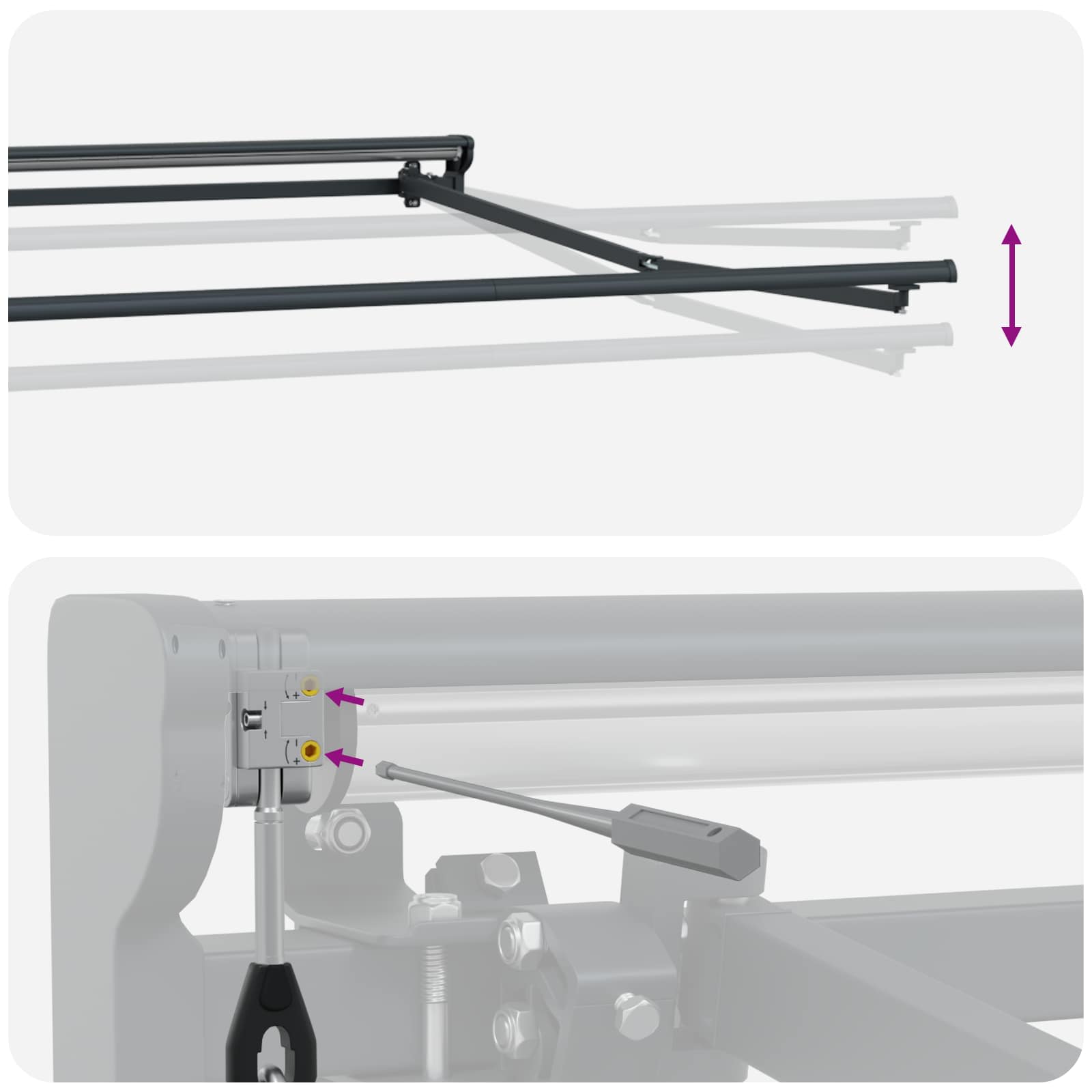 Elektrische Markisenrahmen mit LEDs Weiß 2,5 x 2 m Aluminium