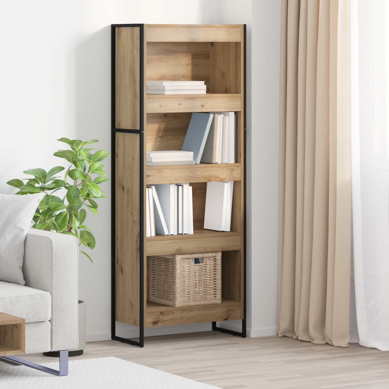 Bücherregal 2 pcs Schwarz Eichen-Optik 60 x 30 x 189,5 cm