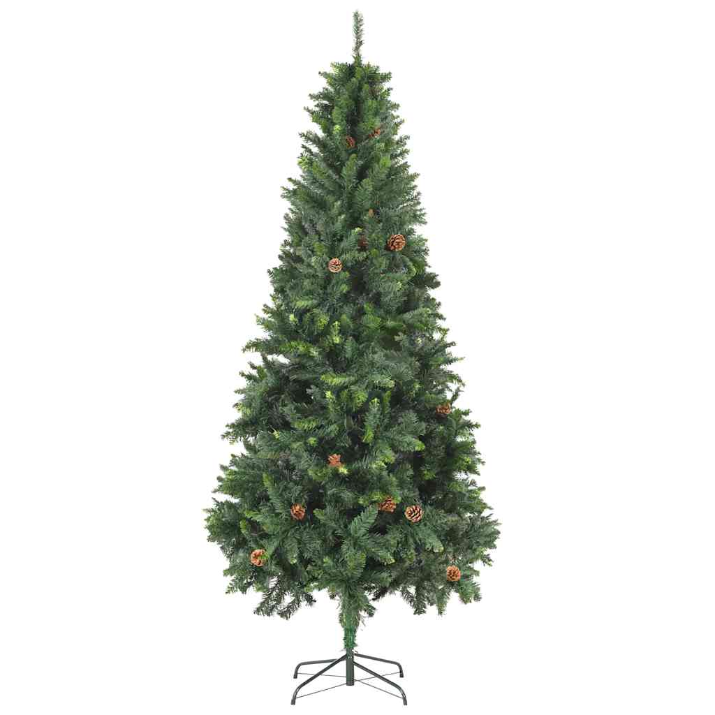 Künstlicher Weihnachtsbaum mit Beleuchtung & Kugeln Grün 180 cm