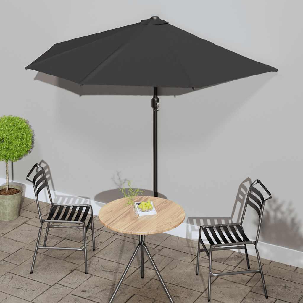 Balkon-Sonnenschirm Alu-Mast Bordeauxrot 270x144x222cm Halbrund