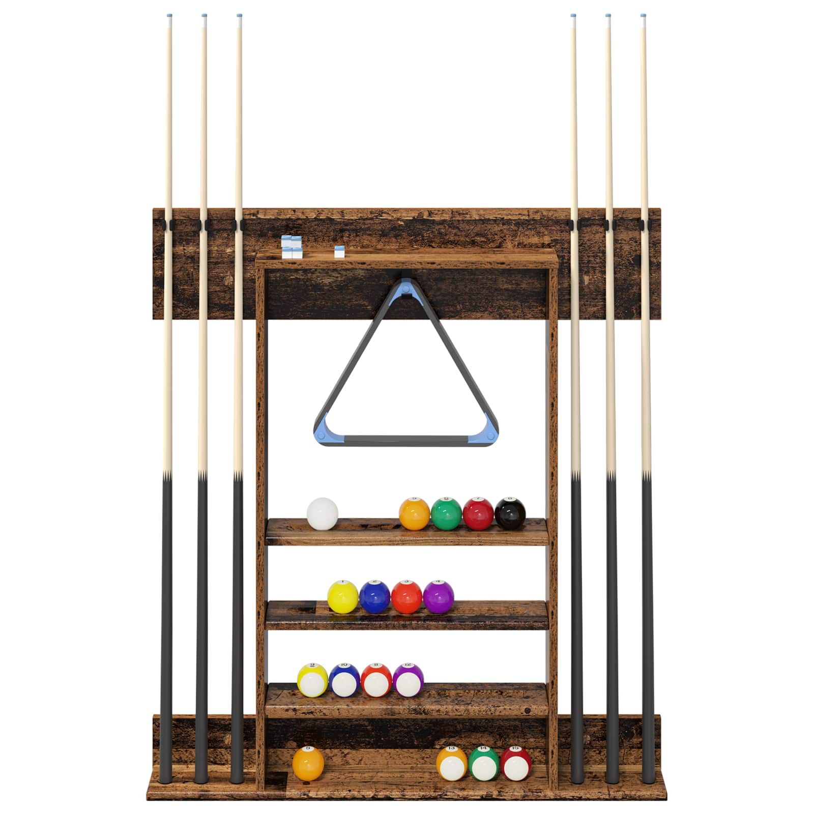 Billardqueue-Ständer Holzwerkstoff 93 x 12 x 103 cm Weiß