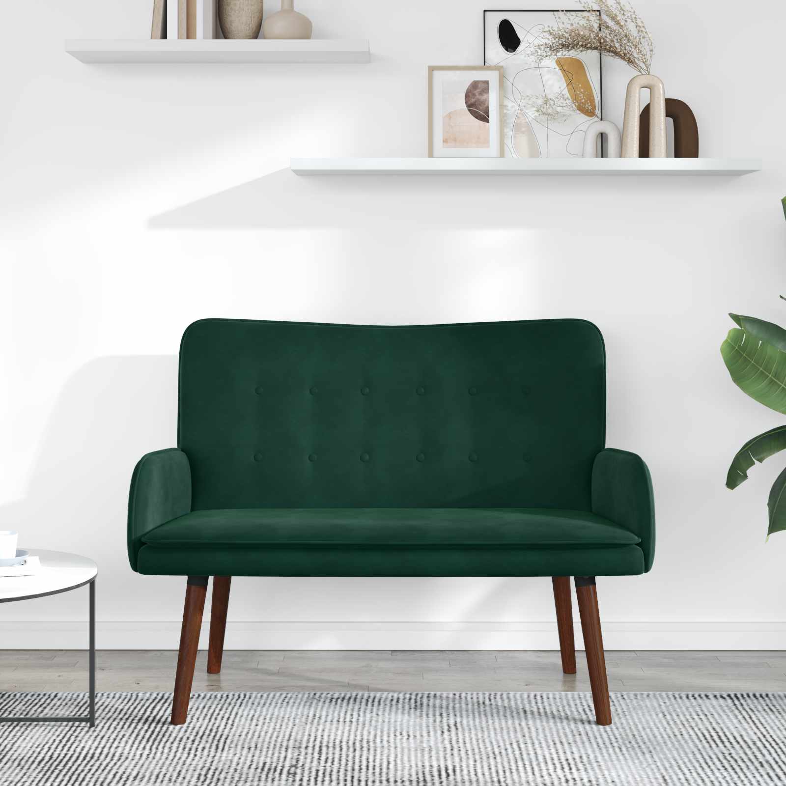 2-Sitzer Sofa Hellgrau 115 x 61 x 87 cm Samt (V)