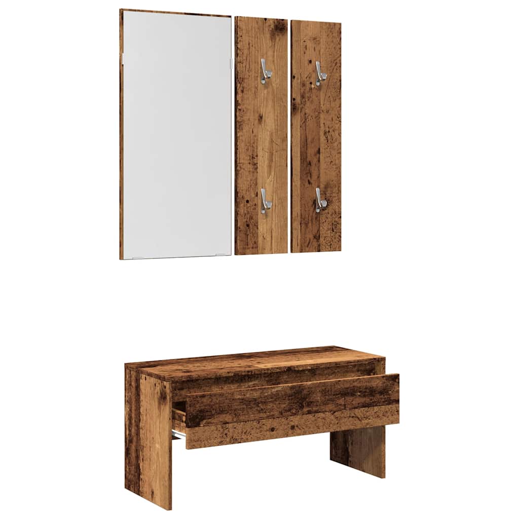 Garderoben-Set Weiß Holzwerkstoff