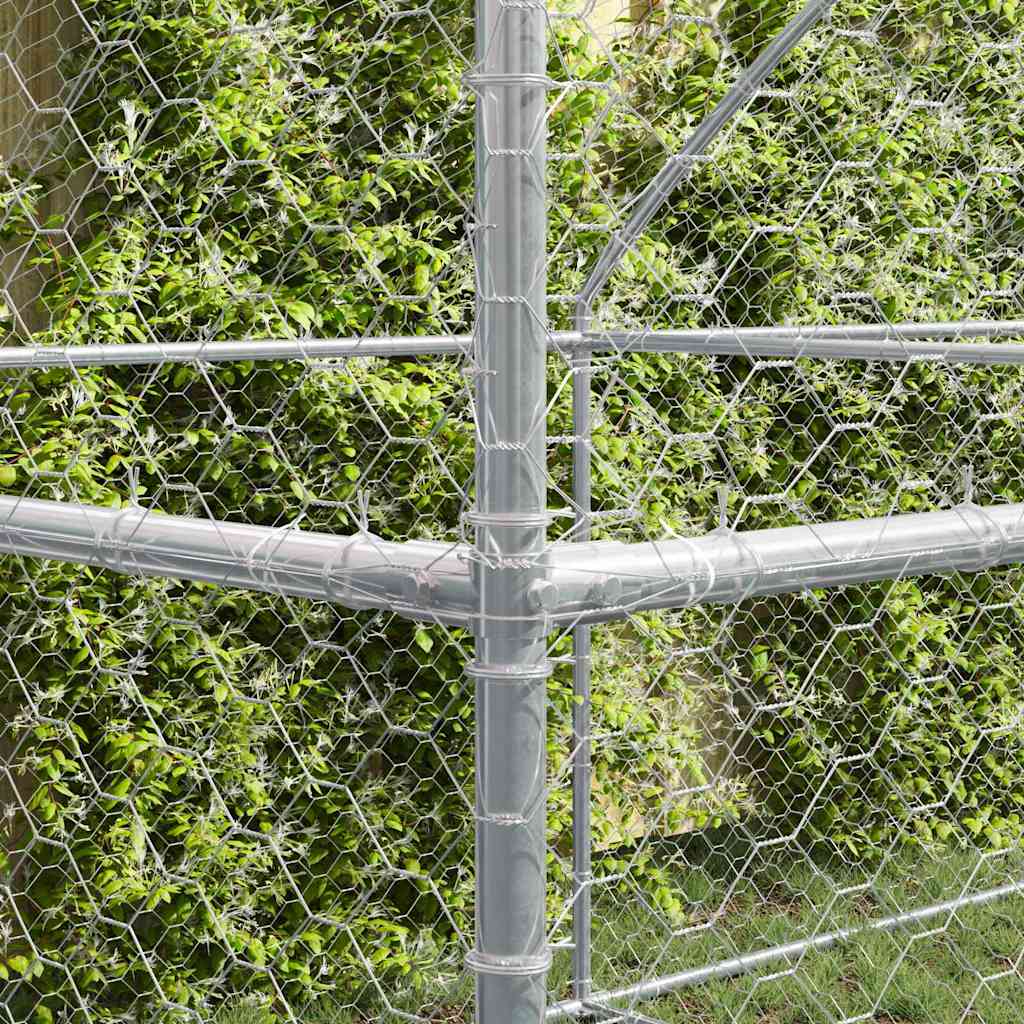 Hundekäfig 2 pcs Silber 4 x 2 x 2 m Verzinkter Stahl