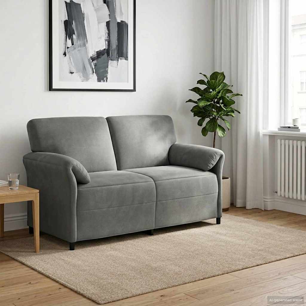 1-Sitzer Sofa Hellgrau 88 x 83 x 95 cm Samt