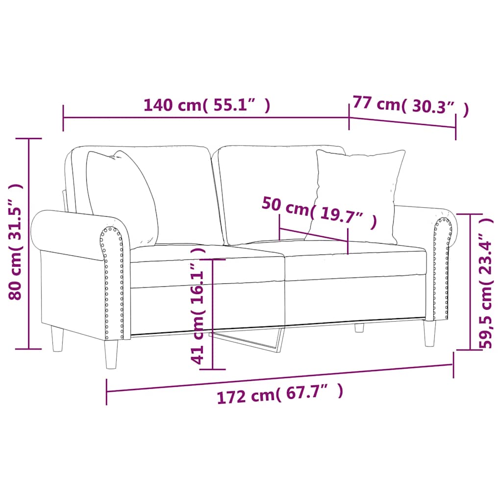 2-Sitzer-Sofa mit Zierkissen Dunkelgrün 120 cm Samt