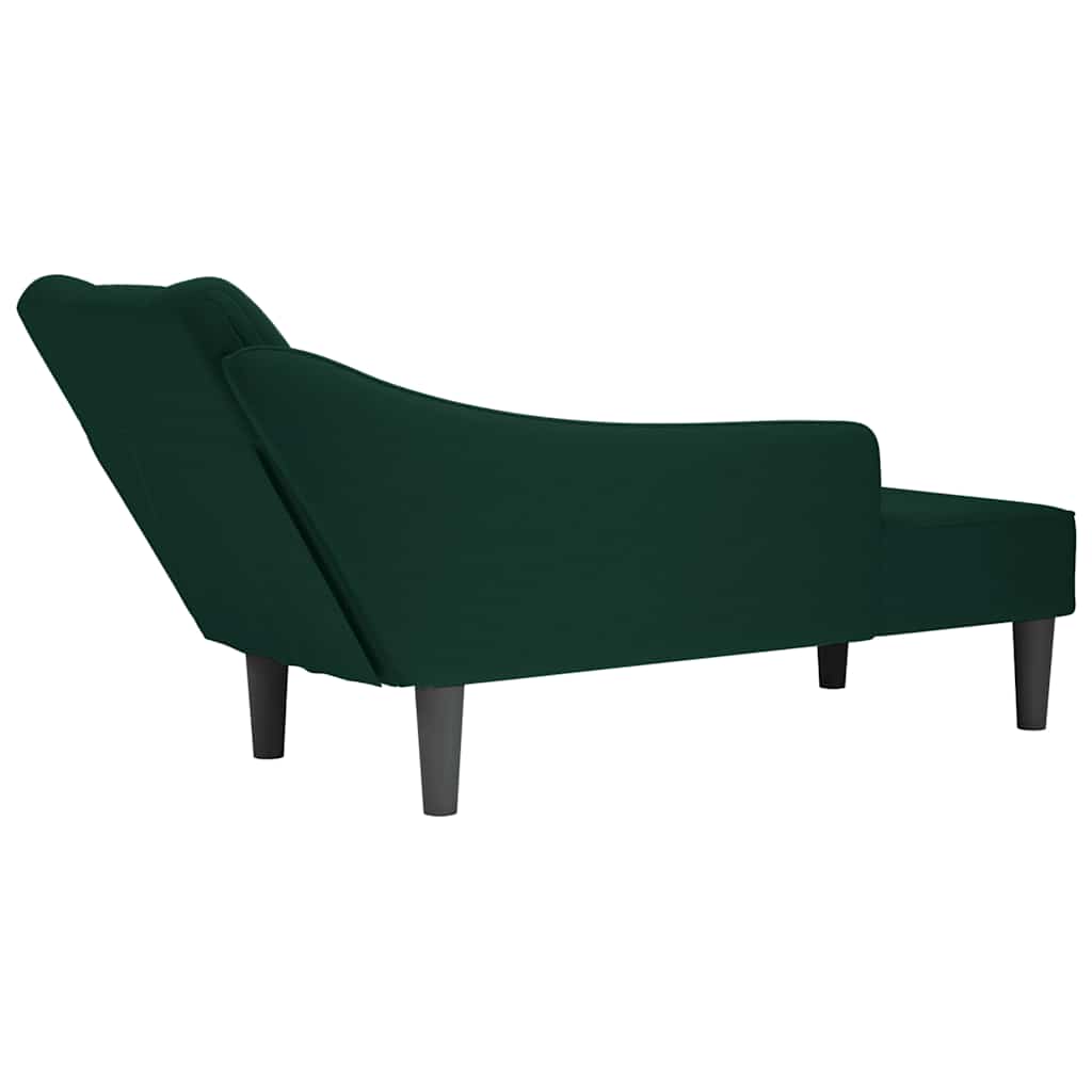 Chaiselongue mit Rechter Armlehne Blau Samt