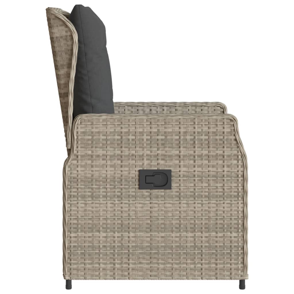 Gartensessel 2 Stk. Verstellbar Schwarz Poly Rattan