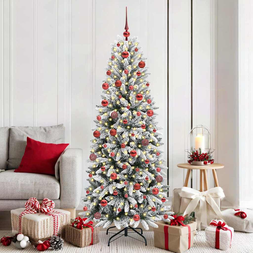Künstlicher Weihnachtsbaum mit 150 LEDs mit Ständer Weiß 120 cm