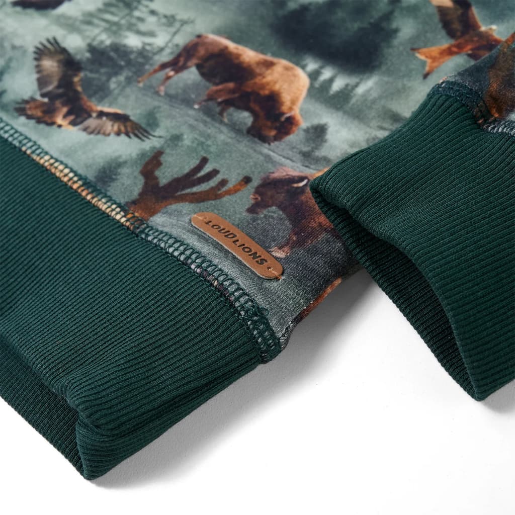 Kinder-Sweatshirt Dunkelgrün 128