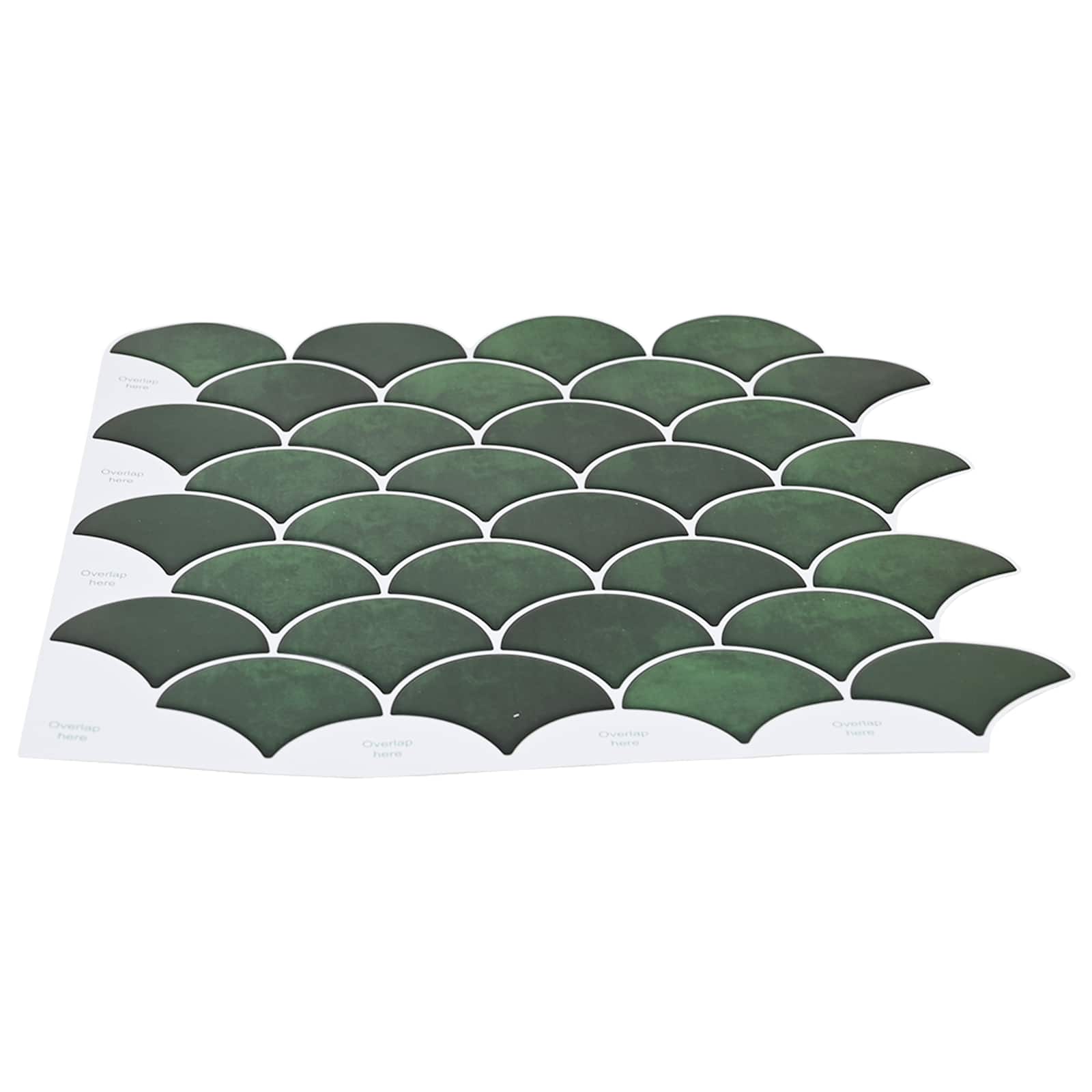 Fischschuppen Fliese 10 pcs Weiß 30 x 30 cm Polyurethan und PET