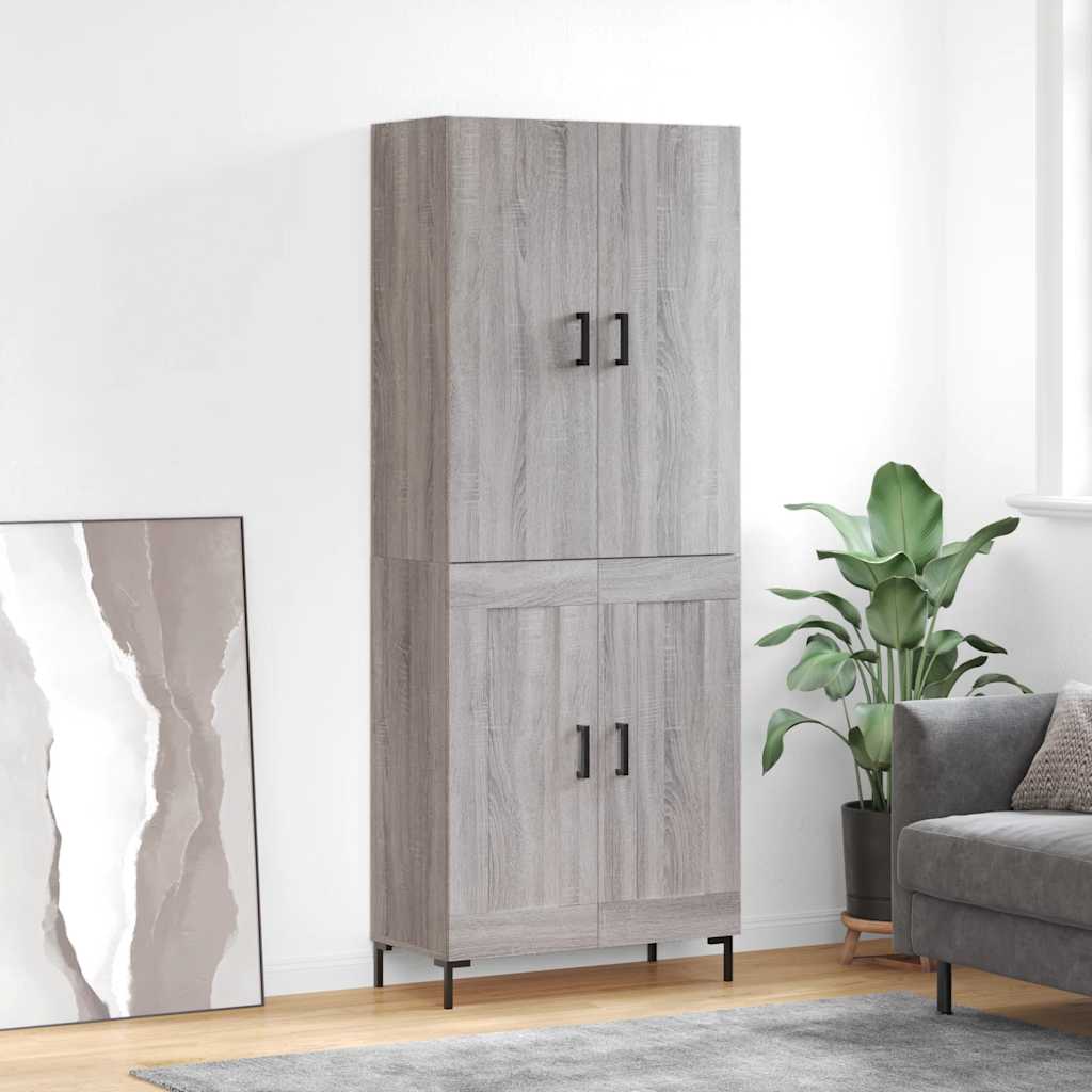 Highboard Betongrau 69,5x34x180 cm Holzwerkstoff