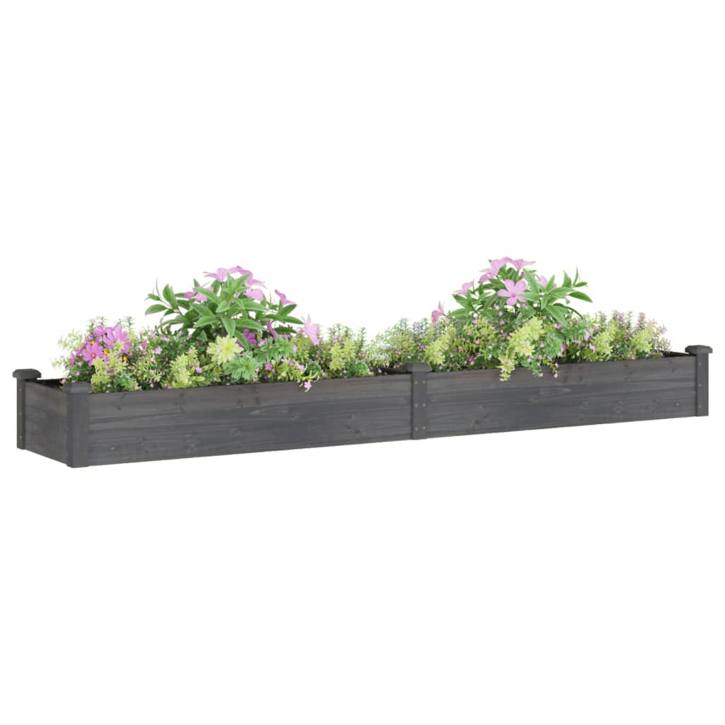 Hochbeet mit Einsatz Grau 120x45x25 cm Massivholz Tanne
