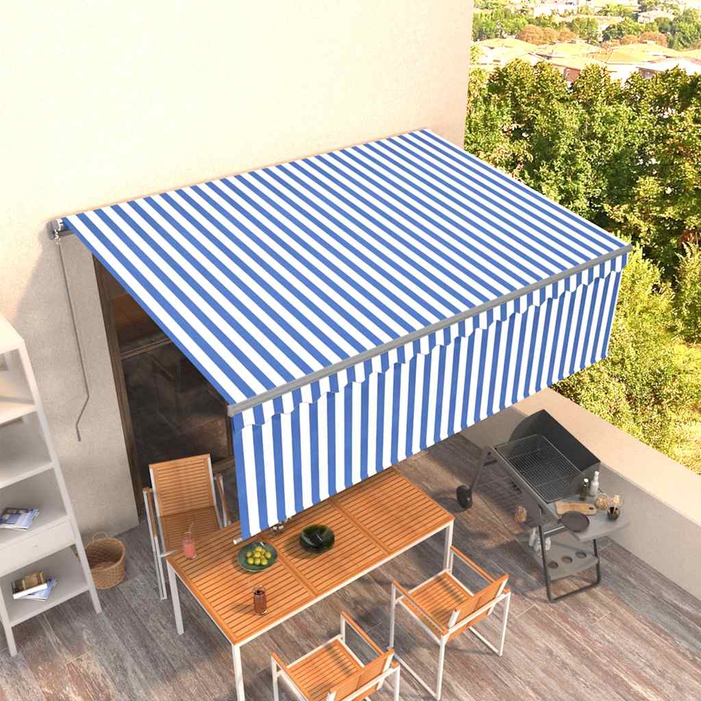 Markise Manuell Einziehbar mit Rollo 3x2,5 m Creme
