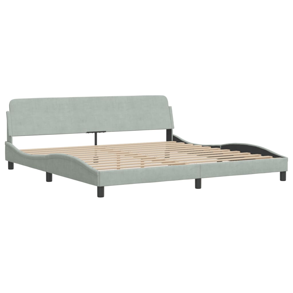 Bett mit Matratze "Dover" Hellgrau 80x200 cm Samt