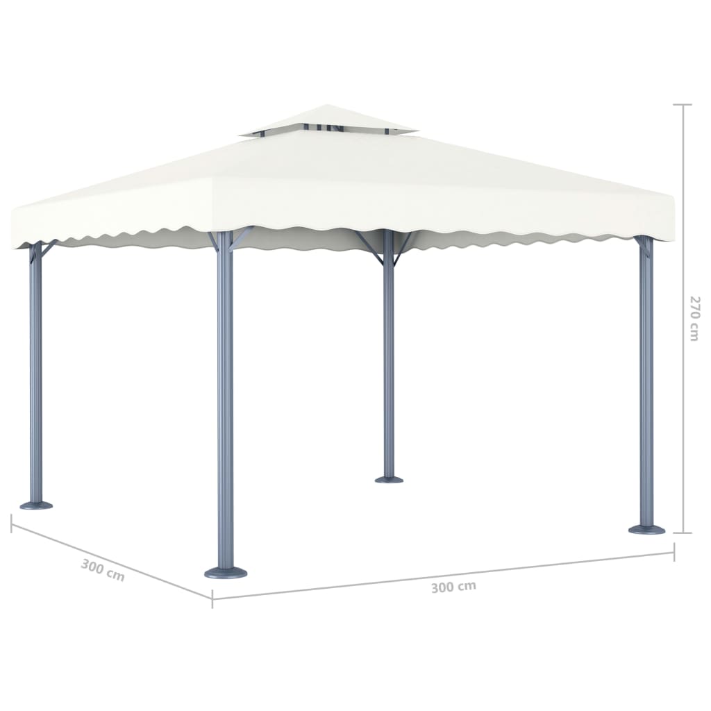 Pavillon mit LED-Lichterkette 300x300 cm Anthrazit Aluminium