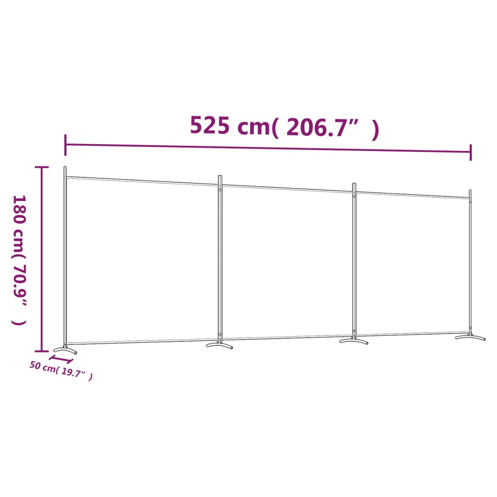 Einzel Panel Raumteiler Beige 175 x 180 cm Stoff