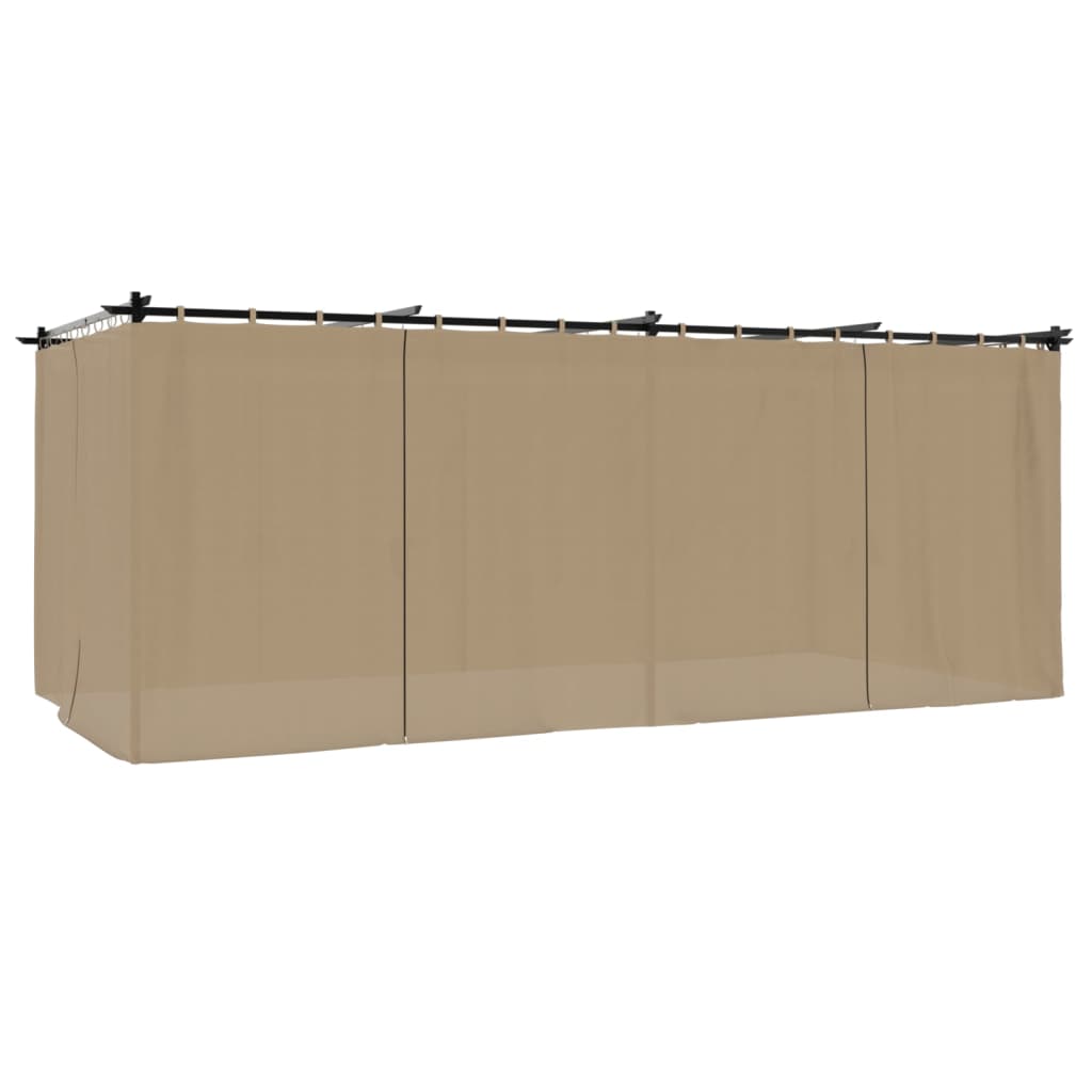 Pavillon mit Vorhängen Creme 3x3 m Stahl