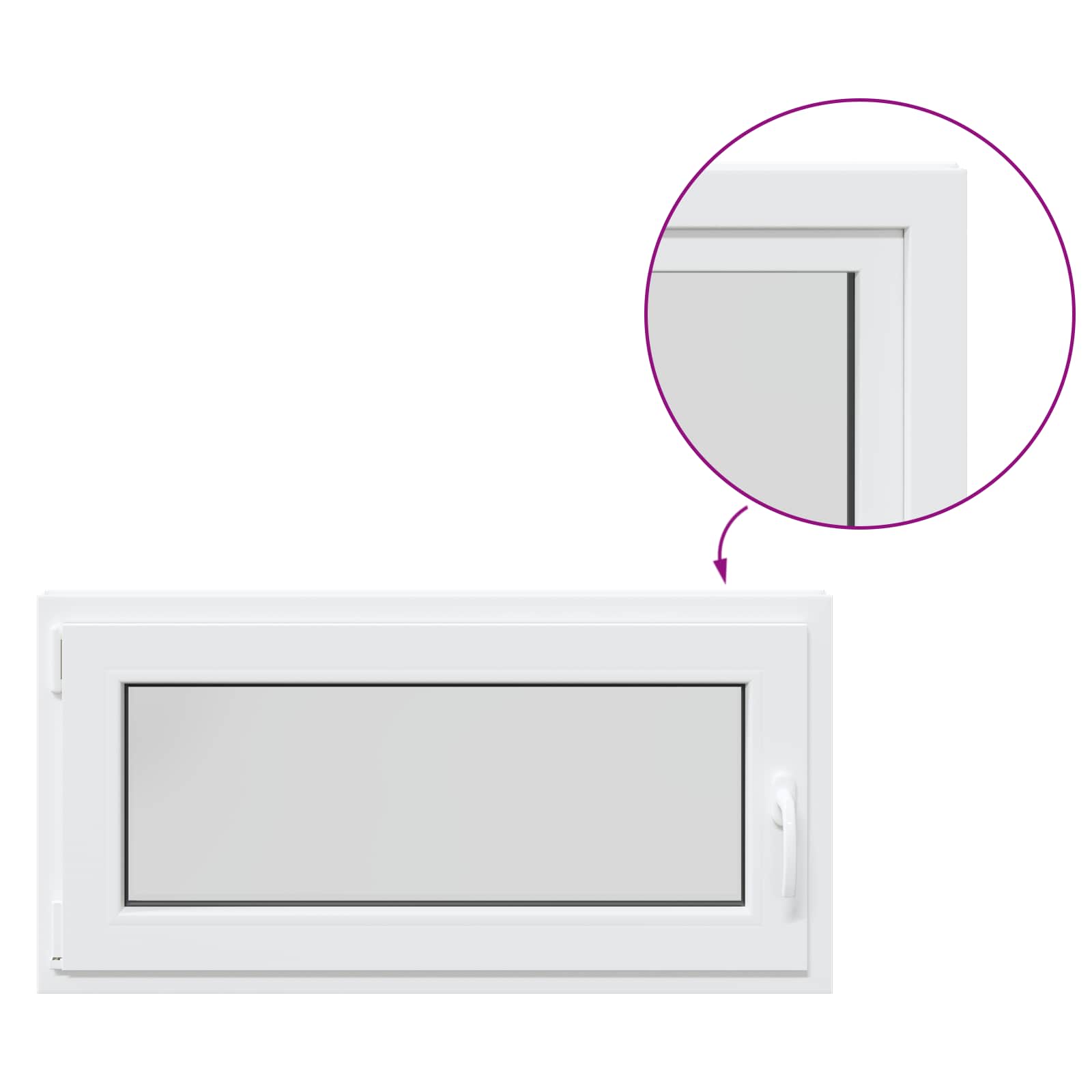 Kellerfenster RISOR 50 x 50 cm PVC und Glas Weiß