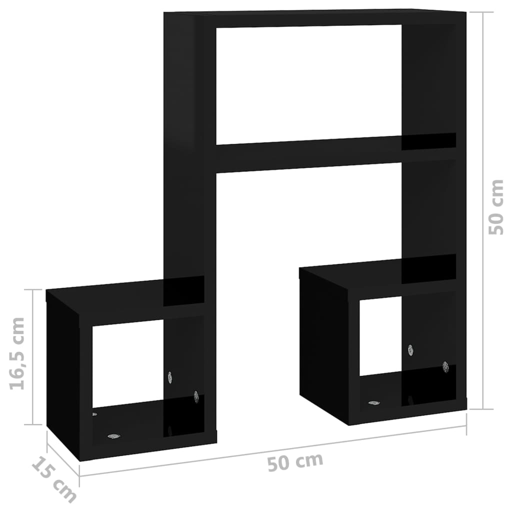 Wandregale 2 Stk. Weiß 50x15x50 cm Holzwerkstoff