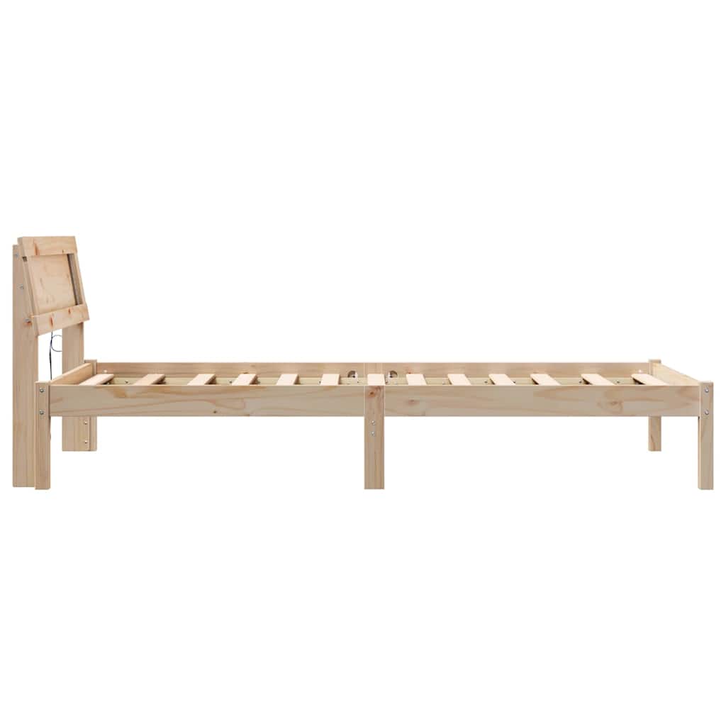 Bettgestell mit Kopfteil Braun 200 x 200 cm Massivholz Kiefer