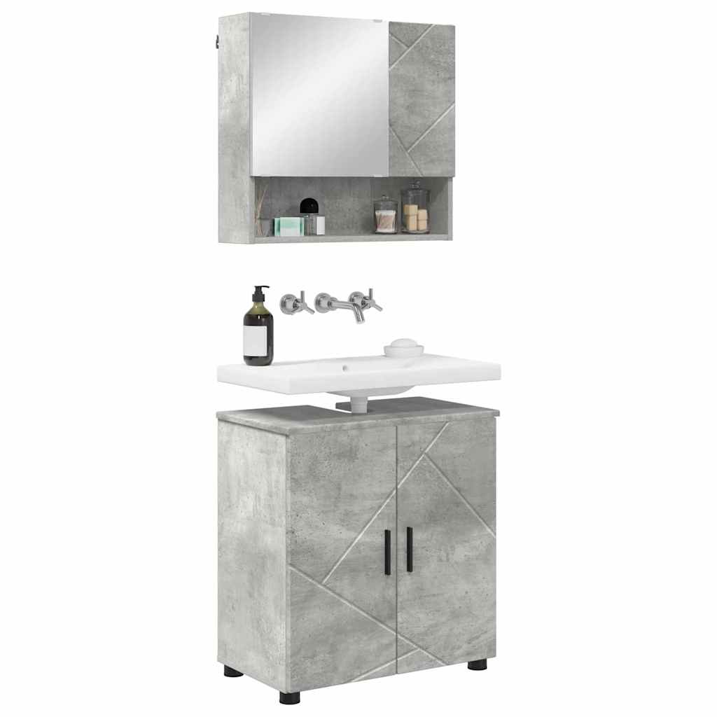 Badezimmermöbel-Set mit Tür 2 pcs Weiß Holzwerkstoff & Metall