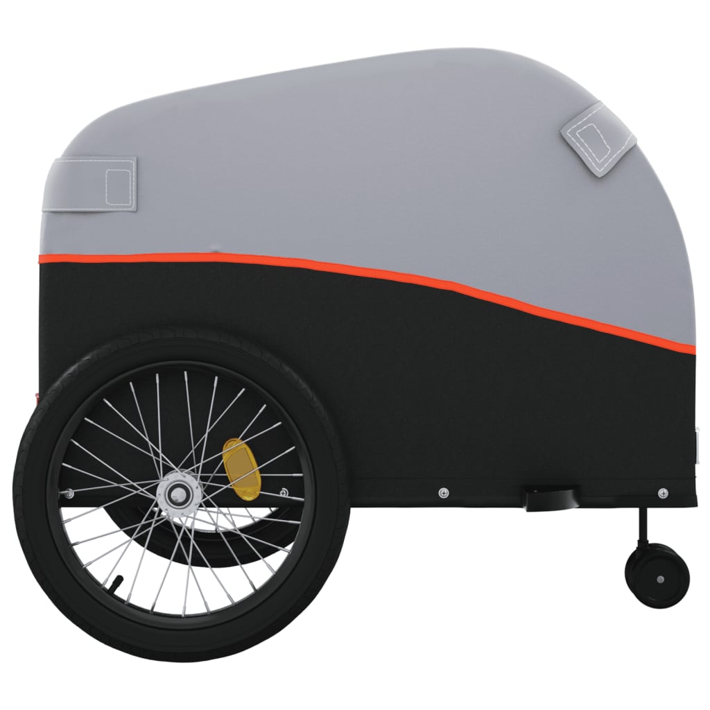 Fahrradanhänger Schwarz und Orange 30 kg Eisen