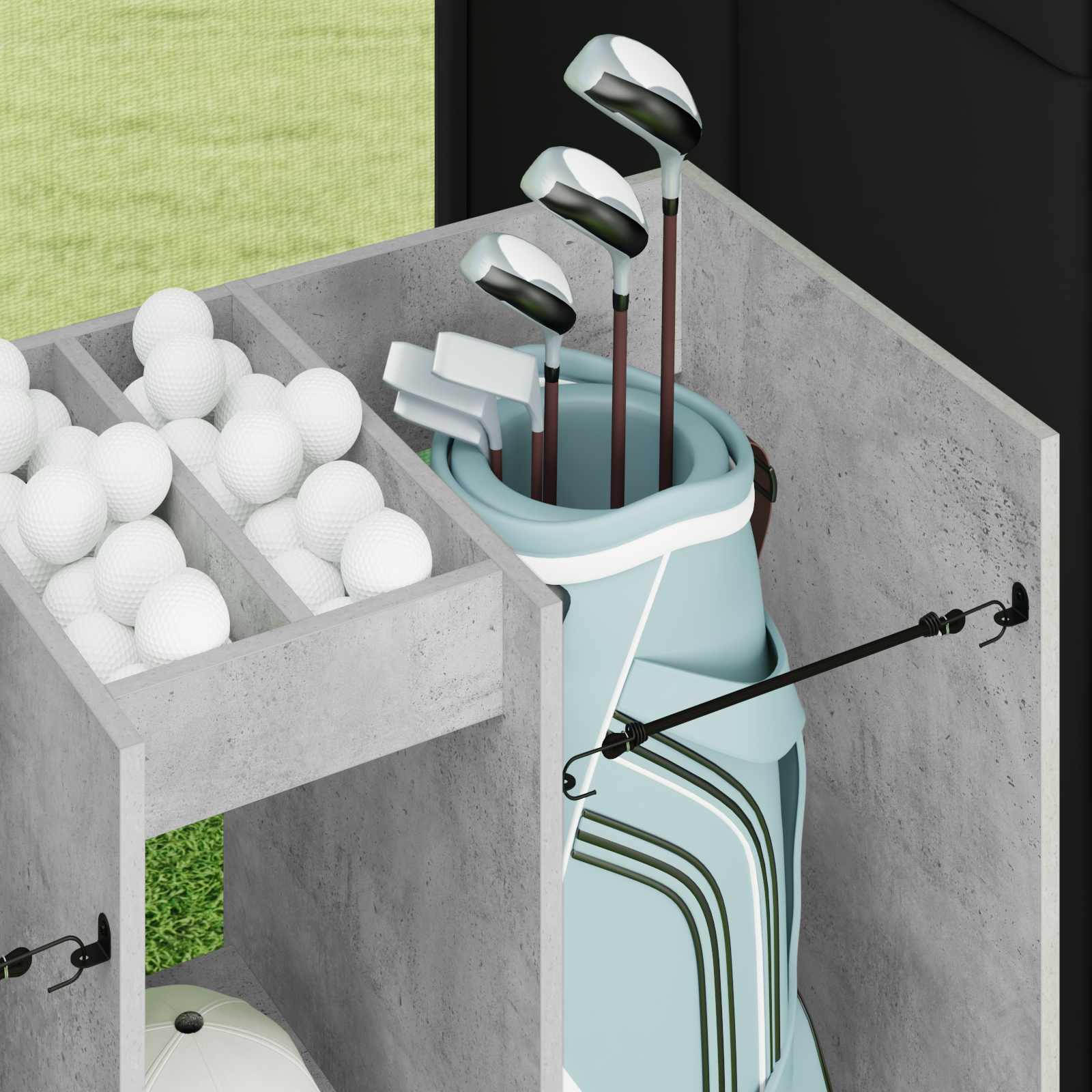 Golf Schrank Mit Rad Uni Weiß 65 x 45 x 98 cm
